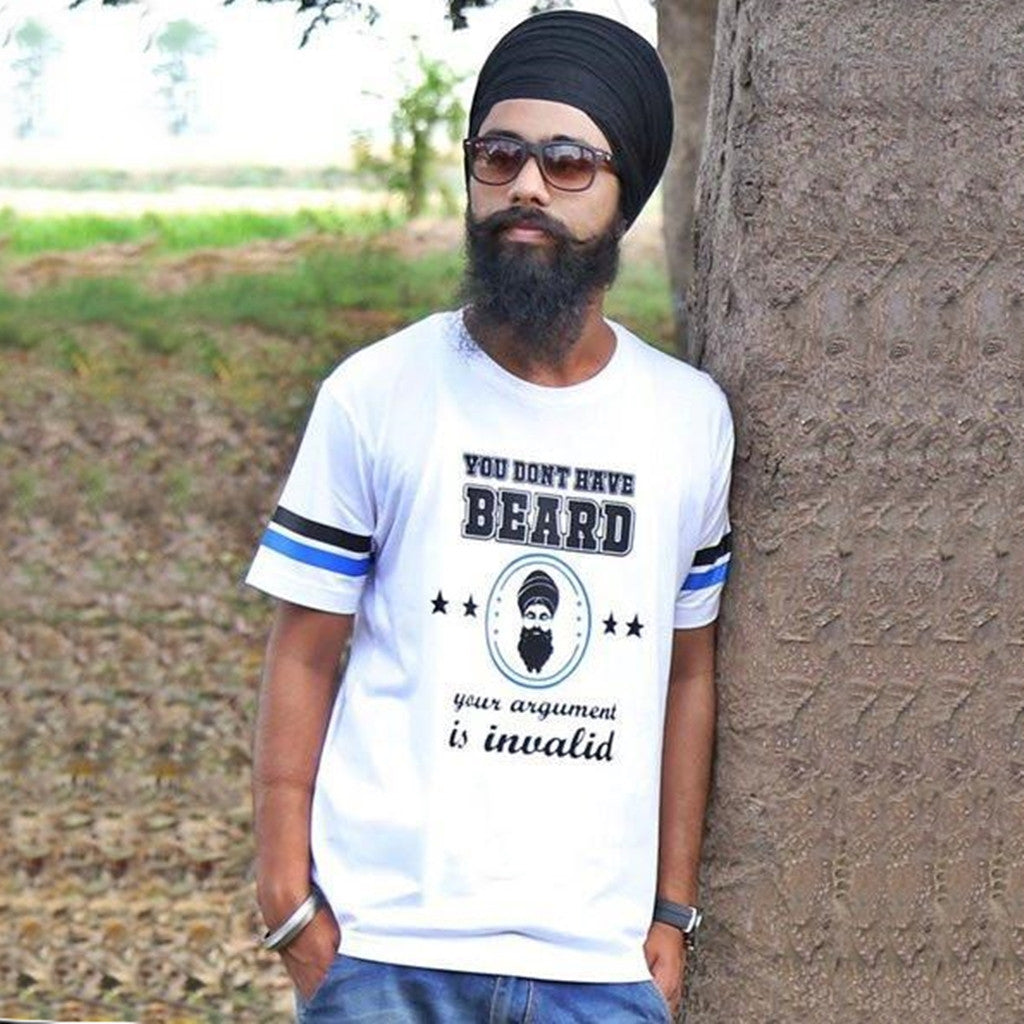 Beard Punjabi Tshirt - Urban White 