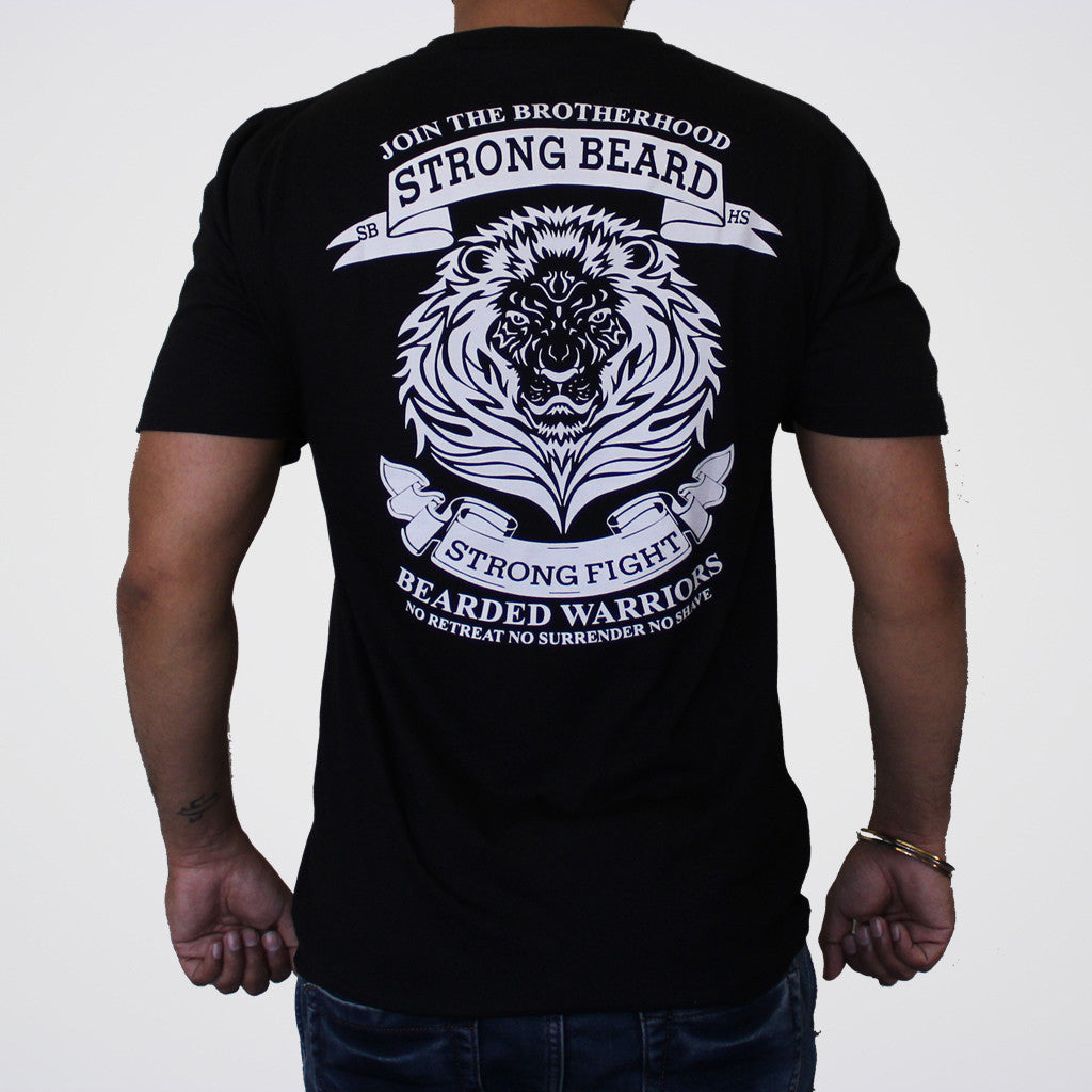 Strong Beard Strong Fight | Brotherhood round neck Punjabi T-shirt