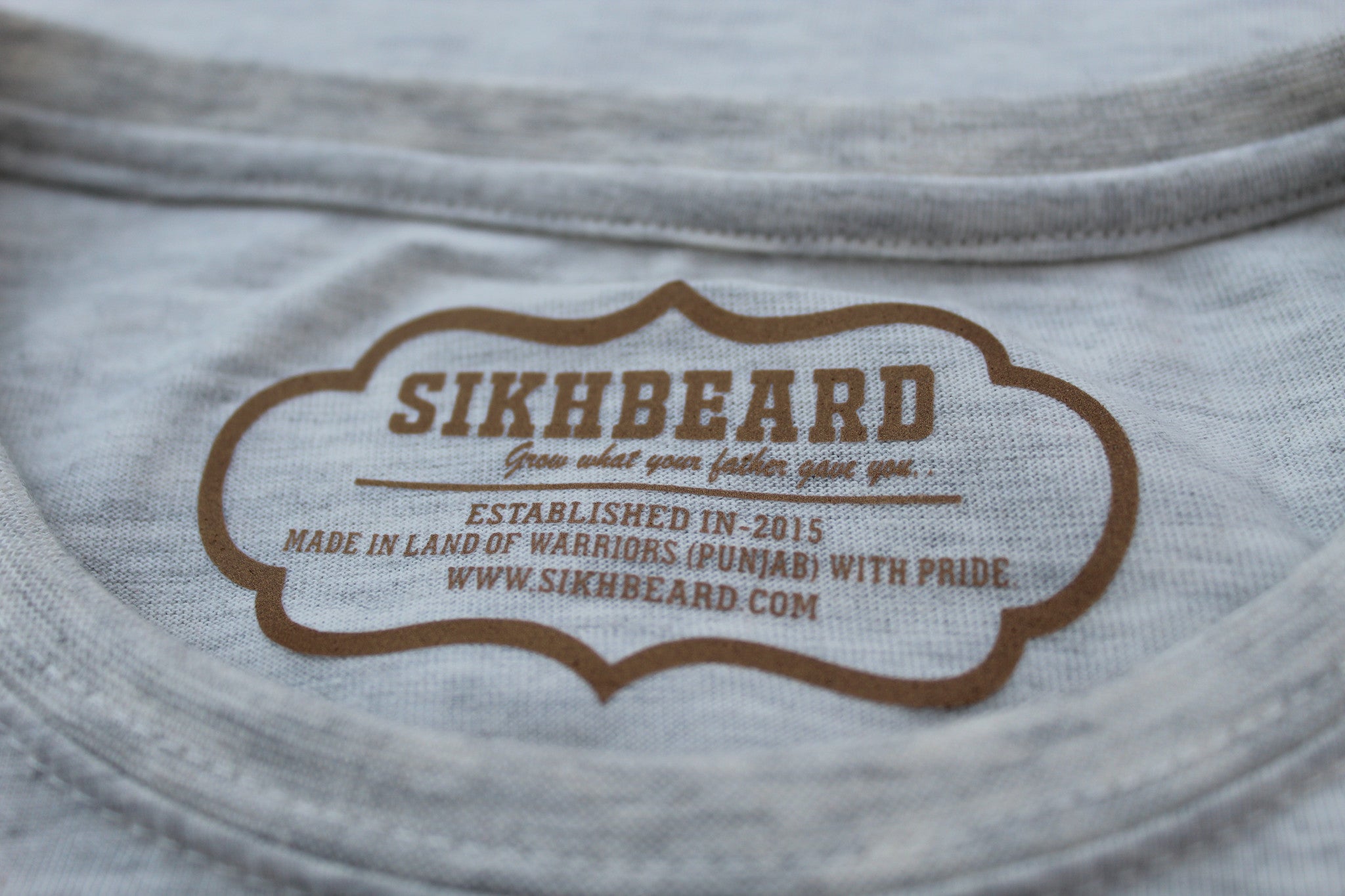 SikhBeard T Shirt Stamp Grey