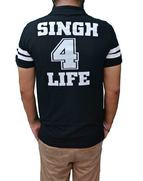 Singh Life  Sikh Punjabi Polo Tshirt Black